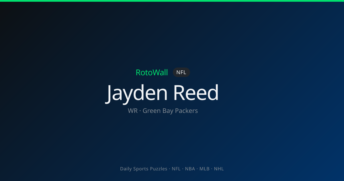 Jayden Reed — WR | Green Bay Packers | RotoWall