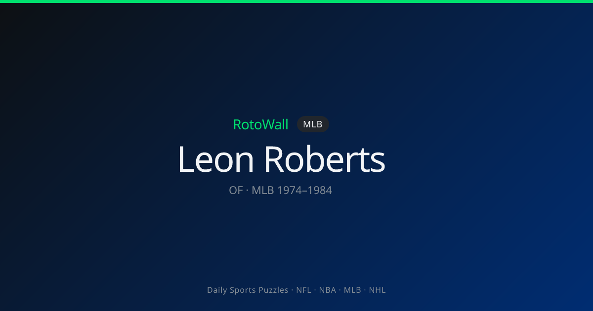 Leon Roberts — OF | MLB | RotoWall